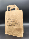 22cm. x 28cm. x 10cm. papírtáska, Barna, 10 db. / csomag, ÁLLATOS