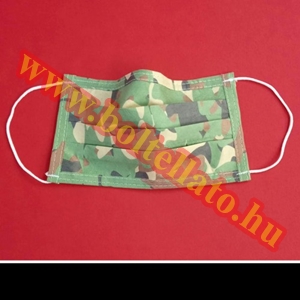 Mosható, mintás, textil szájmaszk, terepszínű 